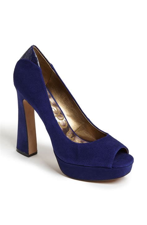 sam edelman blue heels|sam edelman suede heels.